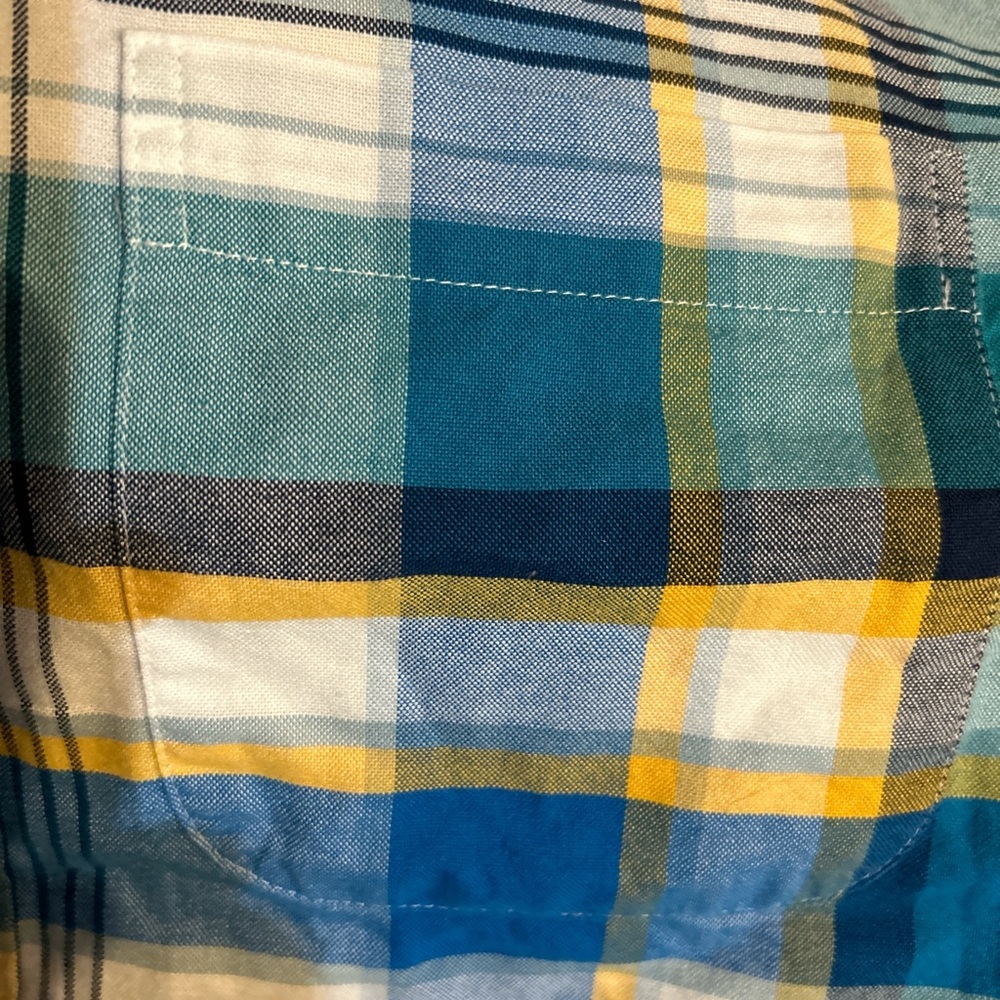 Saddlebred vintage Oxford business casual bright plaid button down - Picture 3 of 3